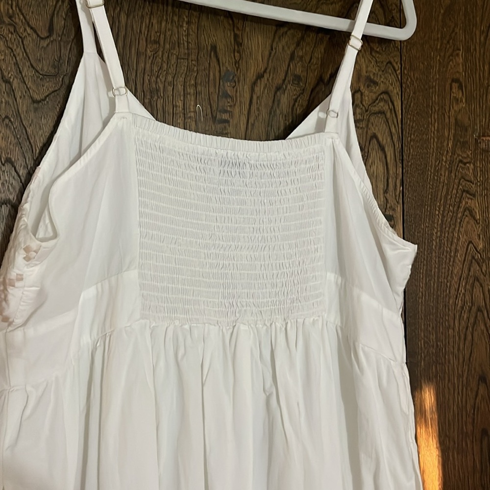 Ava & Vic Ivory Cream Tan embroidered Thin Strap Maxi Dress Size 2X - Picture 9 of 11